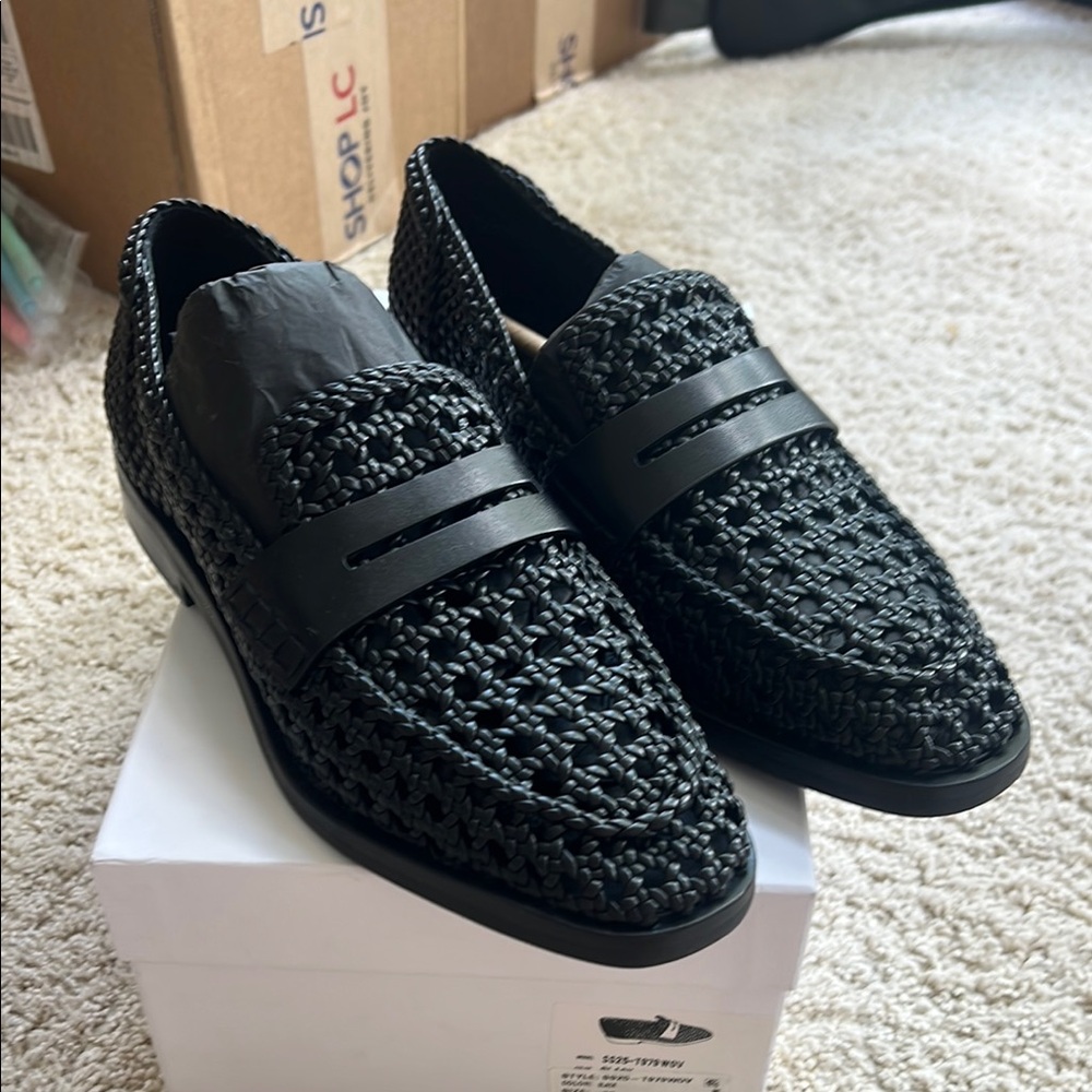 Phillip Lim Macrame Black Woven Loafers women's size 39 (9)